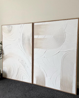 Tidal & Arch Duo - Beige Tones - Oak Colour Frame