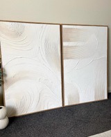 Tidal & Arch Duo - Beige Tones - Oak Colour Frame