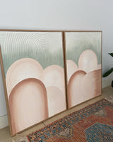 City of Arches Duo - Sage and Terracotta - Oak Colour Frame