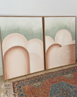 City of Arches Duo - Sage and Terracotta - Oak Colour Frame