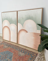 City of Arches Duo - Sage and Terracotta - Oak Colour Frame